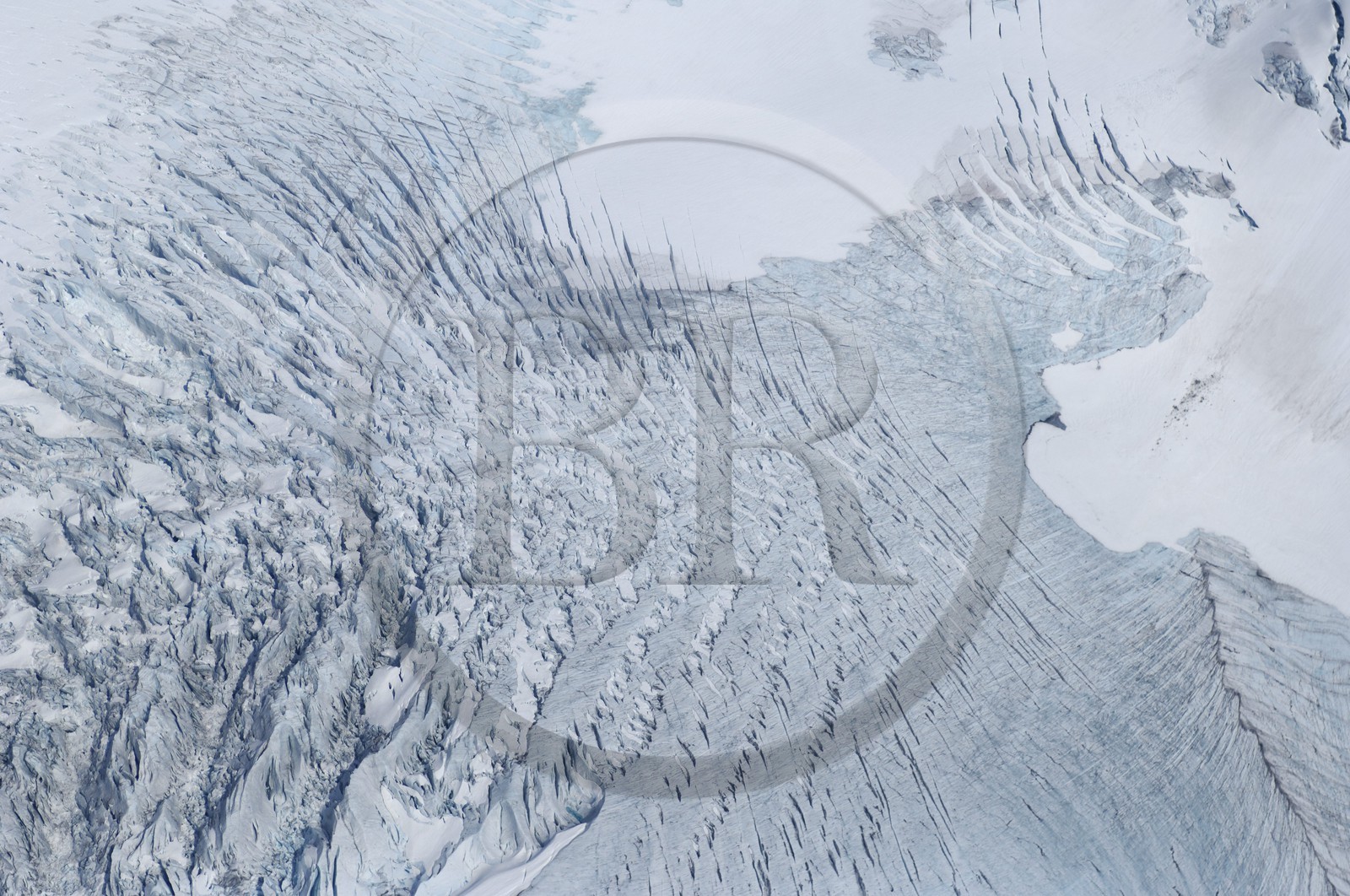 Norvège, Sogn og Fjordane, glacier de Jostedalsbreen et Briksdalbreen (vue aérienne)