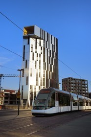 France, Bas Rhin, Strasbourg, development of port du Rhin (Rhine's harbour) and conversion of breakwater of Bassin d'Austerlitz, Danube eco-neighborhood, the Elithis tower