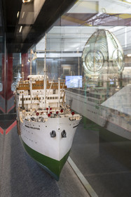 France, Loire-Atlantique, Saint-Nazaire, Ecomuseum, model of the French ocean liner Georges Philippar launched on November 6, 1930 in Saint Nazaire
