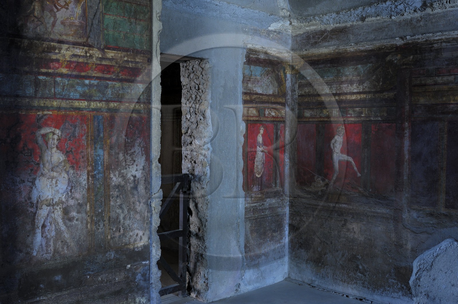 Italie, Campanie, Pompei, site archéologique classé Patrimoine Mondial de l'UNESCO, fresque de la Villa des Mystères