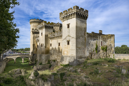 France, Bouches-du-Rhône (13), Tarascon, le chateau du roi René datant du XVe siècle, les douves coté Est