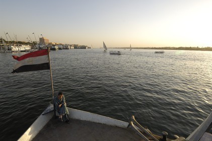 Egypt, Upper Egypt, Nile Valley, Luxor, the Nil and the western bank, Ferry connecting the two banks of the Nile