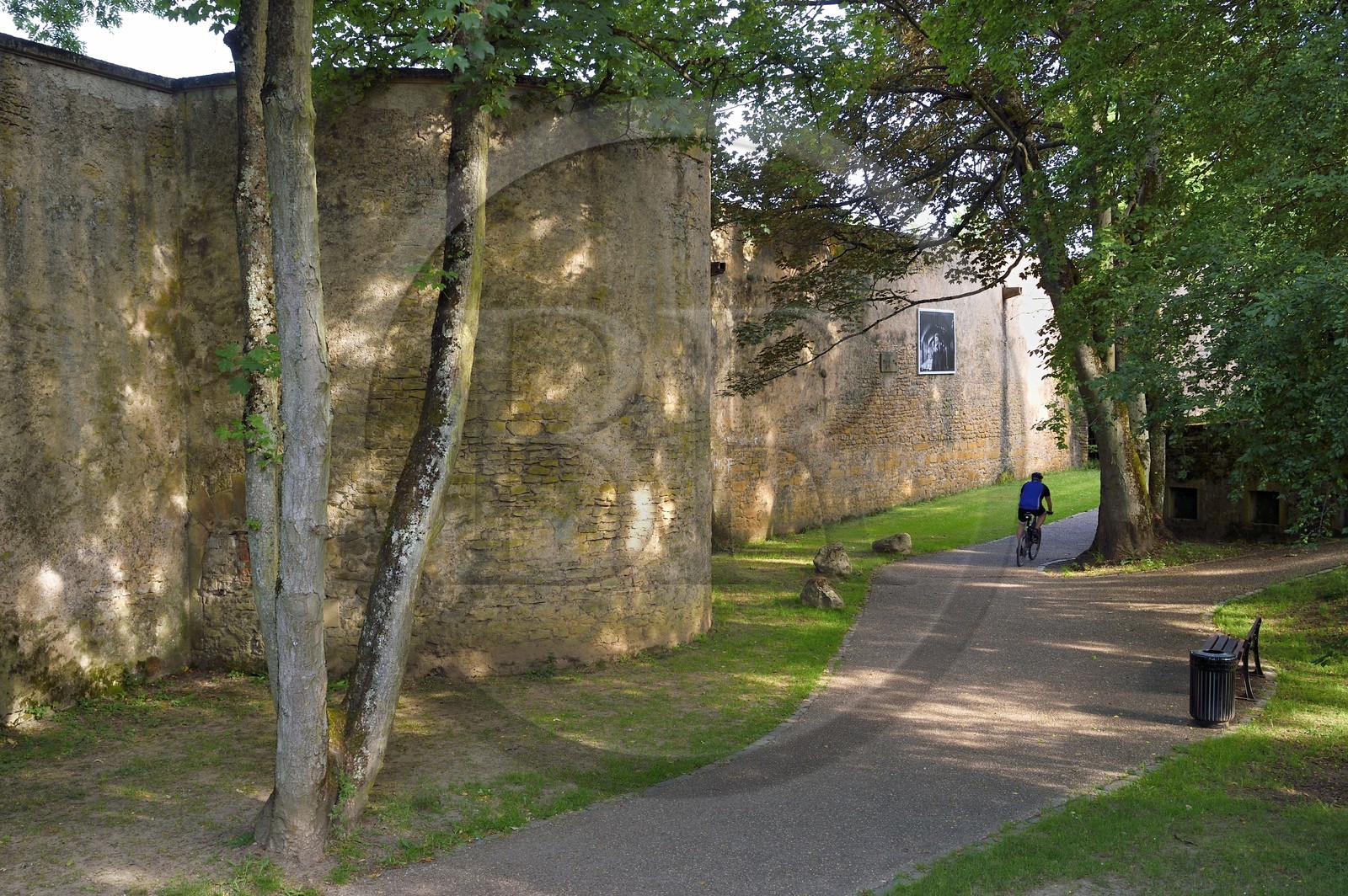 France, Moselle (57), Metz, circuit des remparts le long de la Moselle et de la Seille