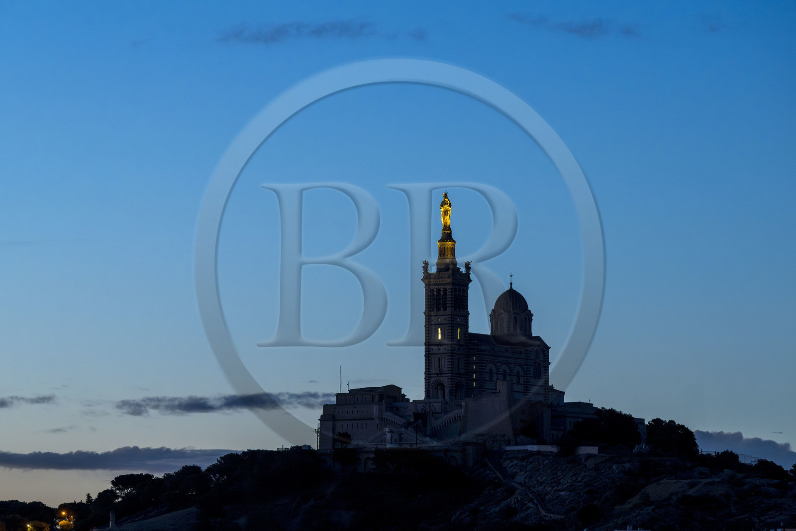 France, Bouches du Rhone, Marseille, Notre-Dame de la Garde basilica