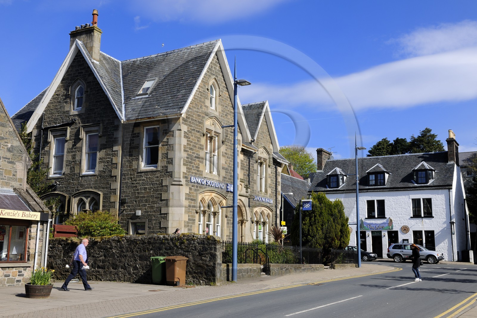 Royaume-Uni, Ecosse, région des Highlands, les Hébrides, île de Skye, port de Portree, une agence de la Royal Bank of Scotland