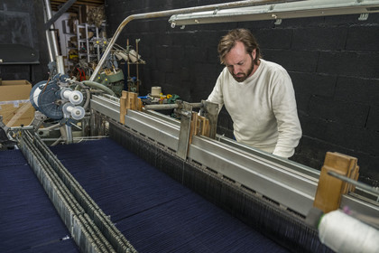 France, Gard, Nimes, Guillaume Sagot, founder of the Atelier de Nîmes which relaunched the manufacture of traditional denim fabrics