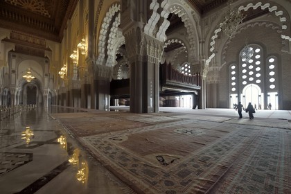 Maroc, Casablanca, Grande Mosquée Hassan II, l'étage des femmes en surélévation