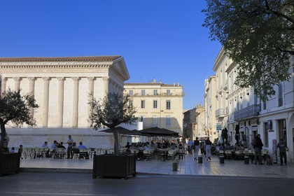 France, Gard, Nimes, Maison Carre, former Roman temple of the 1st century BC, Museum of Contemporary Art