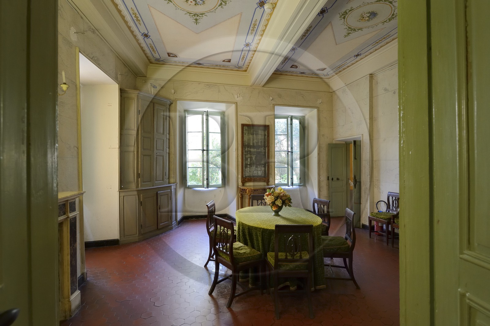 France, Corse-du-Sud (2A), Ajaccio, Musée de la Maison Bonaparte dans la maison natale de Napoléon Bonaparte, la salle à manger