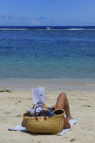 France, île de la Réunion, la Cote Ouest, plage du lagon de Saint-Gilles-Les-Bains à l'Ermitage-les-Bains