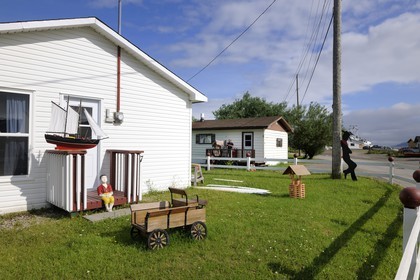 Canada, Newfoundland and Labrador Province, Newfoundland Island, Corner Brook Fjord, on the Capitain Cook's footsteps, fishermen village of Frenchman's Cove