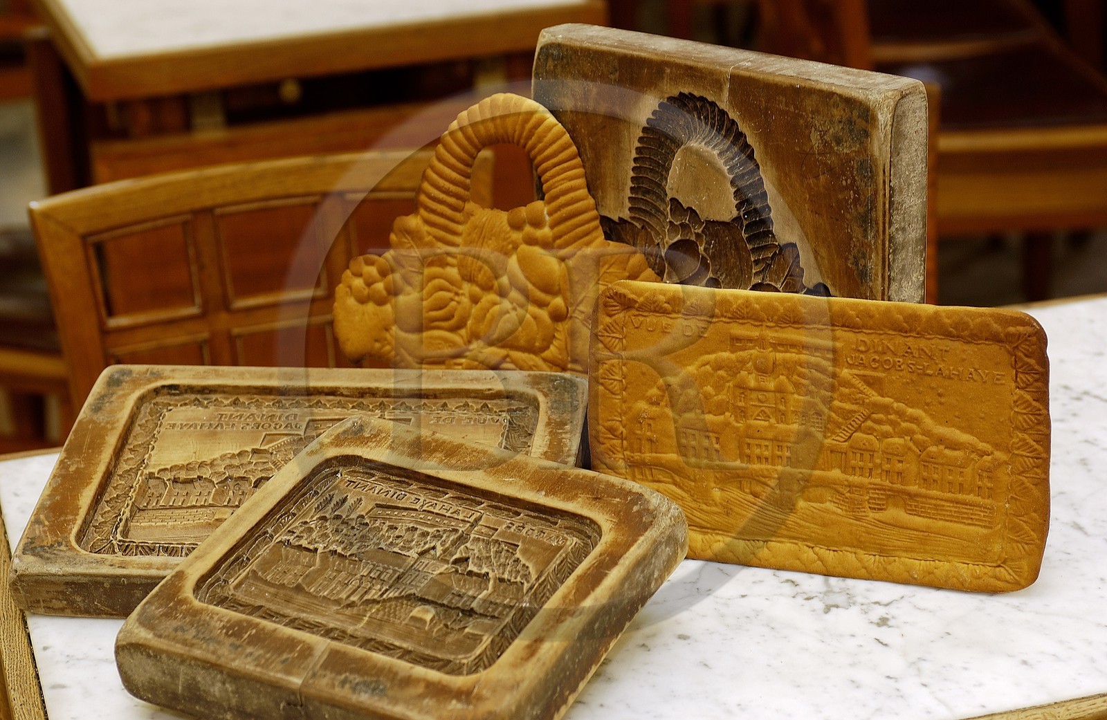 Belgique, Wallonie, province de Namur, ville de Dinant, moules et gâteaux d'un fabriquant de couques traditionnels