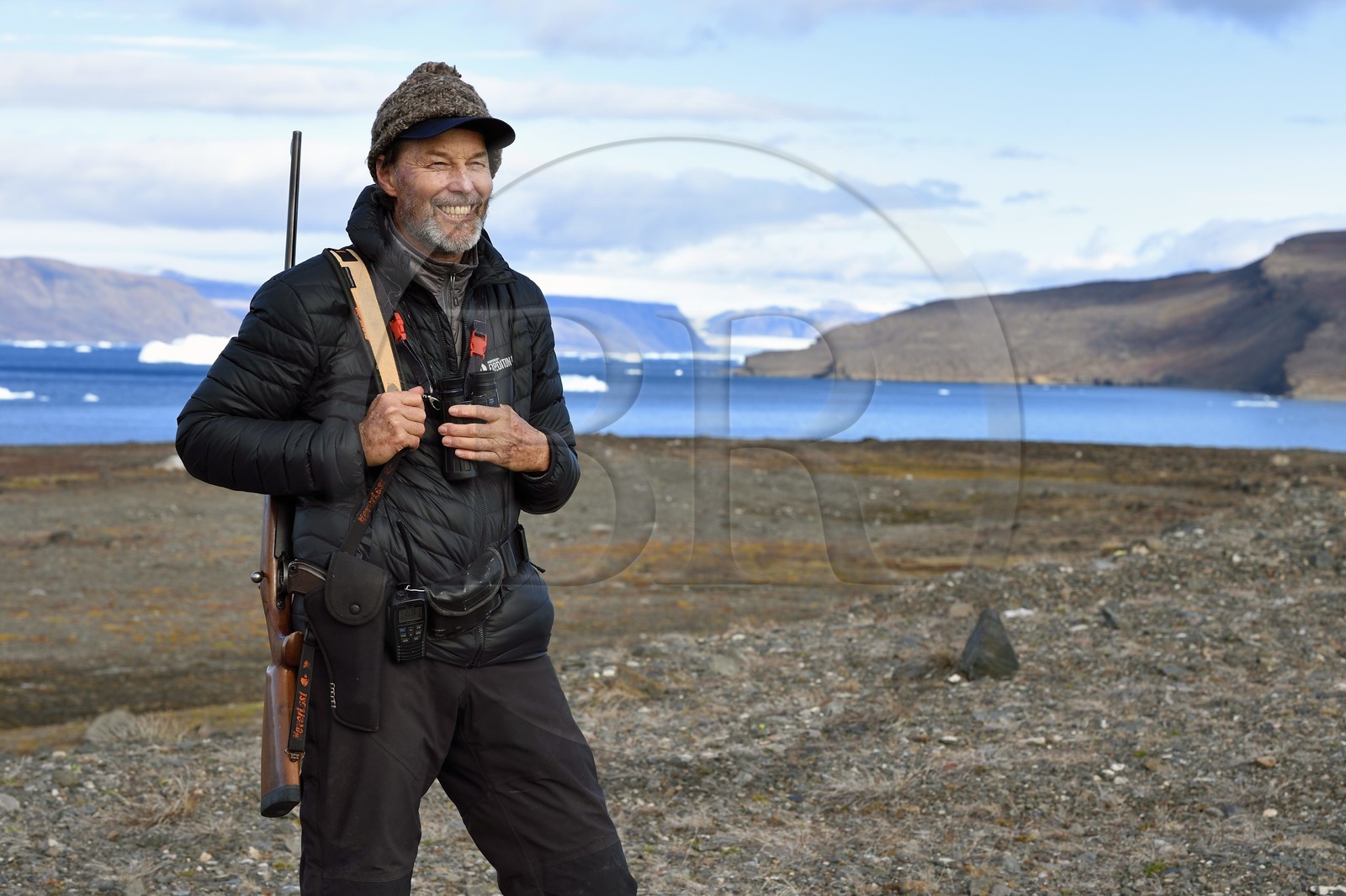 Groenland, cote ouest, Baie de North Star, Dundas (Thulé), le biologiste Rudolf Thomann