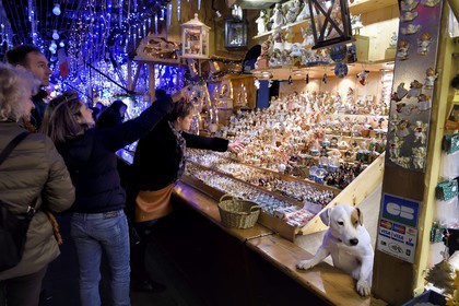 France, Bas Rhin, Strasbourg, old town listed as World Heritage by UNESCO, Christmas market (Christkindelsmarik) on the place Broglie
