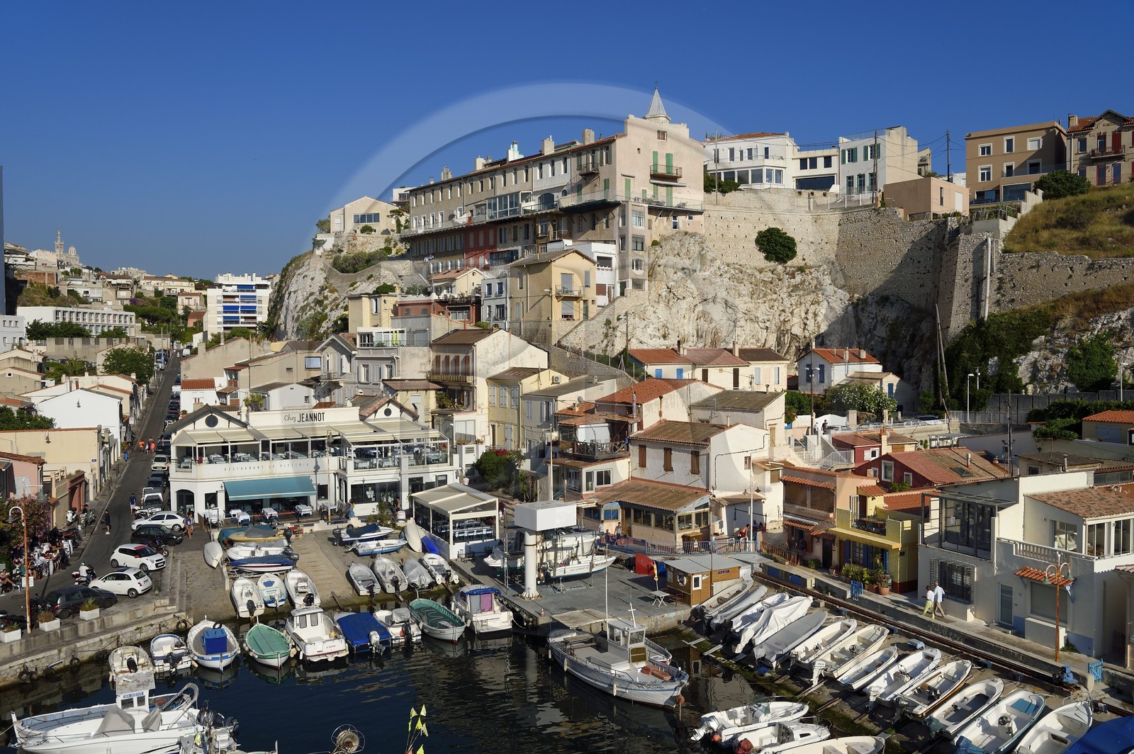 France, Bouches-du-Rhône (13), Marseille, quartier d'Endoume, le Vallon des Auffes, restaurant Chez Jeannot