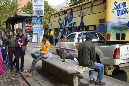 South Africa, Gauteng Province, Johannesburg, Braamfontein district, Street scene