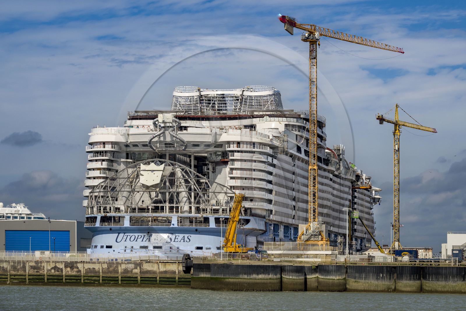 France, Loire-Atlantique (44), Saint-Nazaire, les Chantiers de l'Atlantique, paquebot de croisière géant en construction