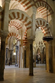Spain, Andalusia, Cordoba, historical center listed as World Heritage by UNESCO, Mezquita, the Mosque cathedral, the forest of arches and colonnades illustrates the monumentality of the Umayyad Art of Cordoba