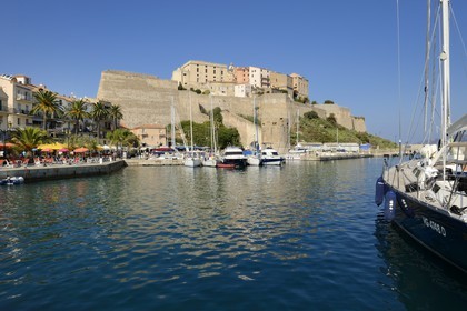 France, Haute Corse, Calvi, the harbour overlooked by the citadel