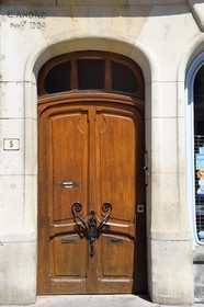France, Meurthe et Moselle (54), Nancy, porte d'un immeuble au 5 rue Saint Julien construit en 1904 par l'architecte Emile André