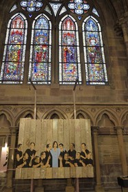 France, Bas-Rhin (67), Strasbourg, vieille ville classée au Patrimoine Mondial de l'UNESCO, la cathédrale Notre-Dame, la Cène oeuvre du peintre Christoff Baron exposé dans la nef