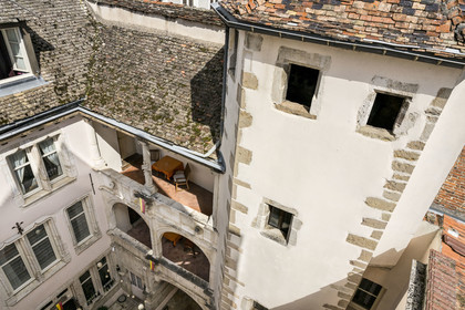 France, Cote d'Or, Climats terroirs of Burgundy, listed as World Heritage by UNESCO, Beaune, Hotel Le Cep in the 15th and 16th century Brunet de Monthelie mansion