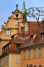 France, Haut Rhin, Colmar, traditional sign in the Grand Rue