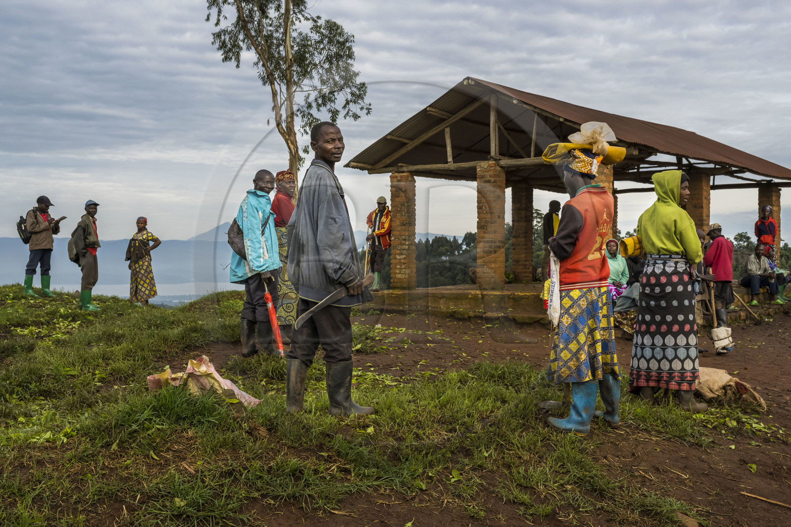 Rwanda, Province de l’Ouest, Gisuma, abri pour les travailleurs de la plantation de thé