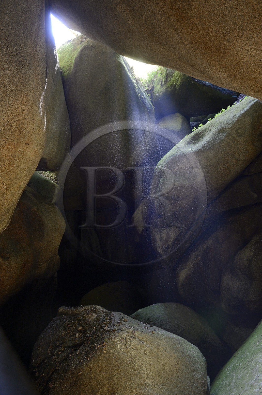 France, Finistere, Parc Naturel Regional d'Armorique (Armorique Natural Regional Park), Huelgoat, granitic chaos of the Huelgoat forest, place called The Devil's Hole ( Le Trou du Diable)