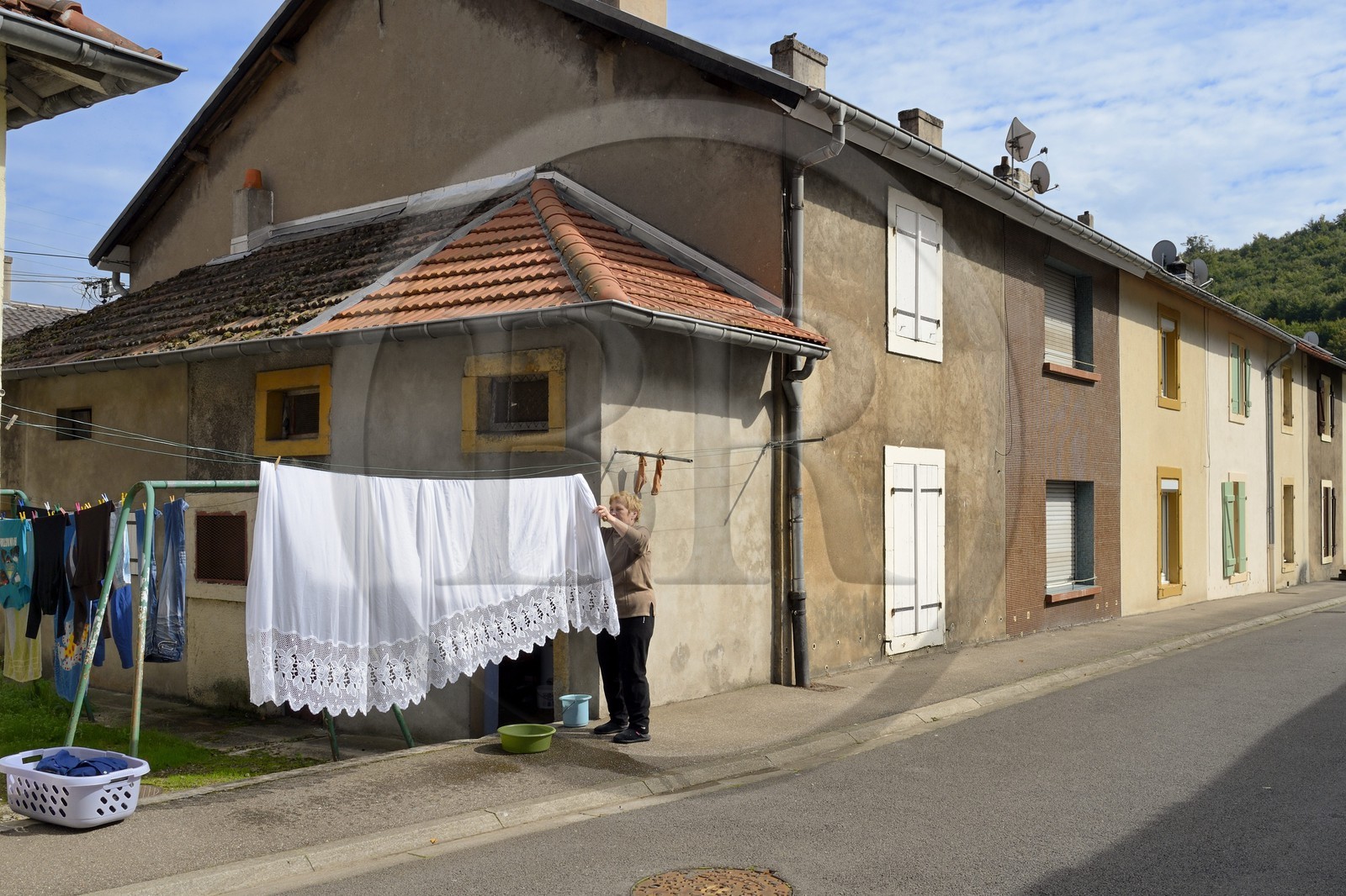 France, Moselle (57), Vallée de la Fensch, Hayange, cités minières de Gargan, maisons destinées aux mineurs dans la rue Sainte-Anne