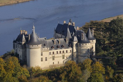 France, Loir et Cher, Loire Valley, listed as World Heritage by UNESCO, Chaumont sur Loire, the castle (aerial view)