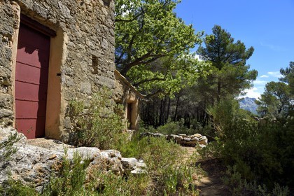 France, Bouches-du-Rhône (13), Aix en Provence, carrières de Bibémus, la cabanon de Paul Cézanne