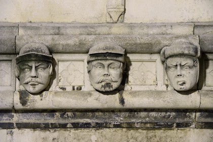 Croatia, Dalmatia, Dalmatian Coast, Sibenik, Saint James Cathedral listed as World Heritage by UNESCO, portraits's frieze