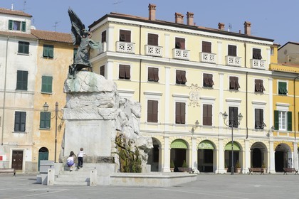 Italy, Liguria, Sarzana, Piazza Matteotti, the last home of the Bonaparte family before its emigration to Corsica