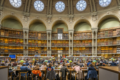 France, Paris (75), Bibliothèque Nationale de France (National Library of France), Richelieu site, the Oval Room both a reading room and a place for visitors