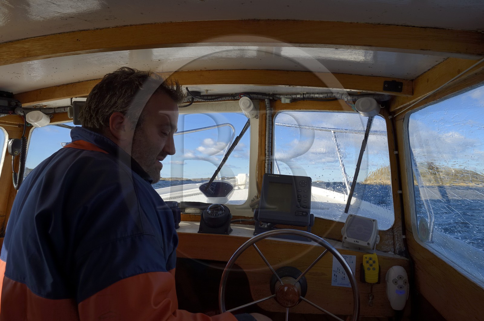 Sweden, Västra Götaland, Koster Islands, out to sea to retrieve lobster traps
