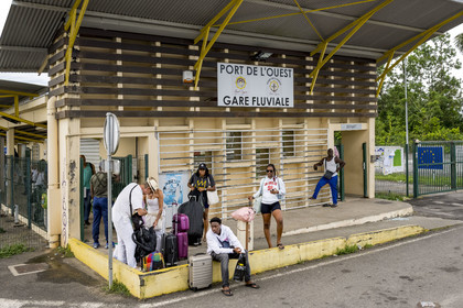 France, French Guiana, Saint-Laurent-du-Maroni, the western port river station on the edge of the La Charbonnière district providing the link with Suriname