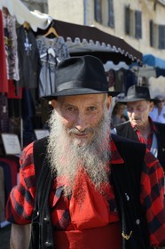 France, Haute Corse, Niolu (Niolo) region, Casamaccioli, la Santa di Niolu religious festivity to celebrate the Nativity of the Virgin, shepherd who comes from the Gulf of Savona for the occasion