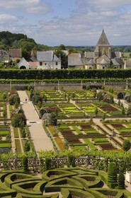 France, Indre et Loire, Loire Valley listed as World Heritage by UNESCO, Chateau de Villandry owned by Henry and Angelica Carvallo, formal gardens (jardins à la française)