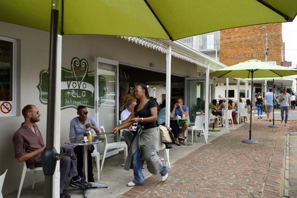 South Africa, Gauteng Province, Johannesburg, 4th Avenue in Parkhurst district, one of Johannesburg's hot spots for dining and shopping