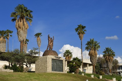 Namibie, région de Khomas, Windhoek, Alte Feste (Old Fortress) a servi de quartier général de la Schutztruppe impériale allemande, la Liberation statue Their Blood Waters Our Freedom