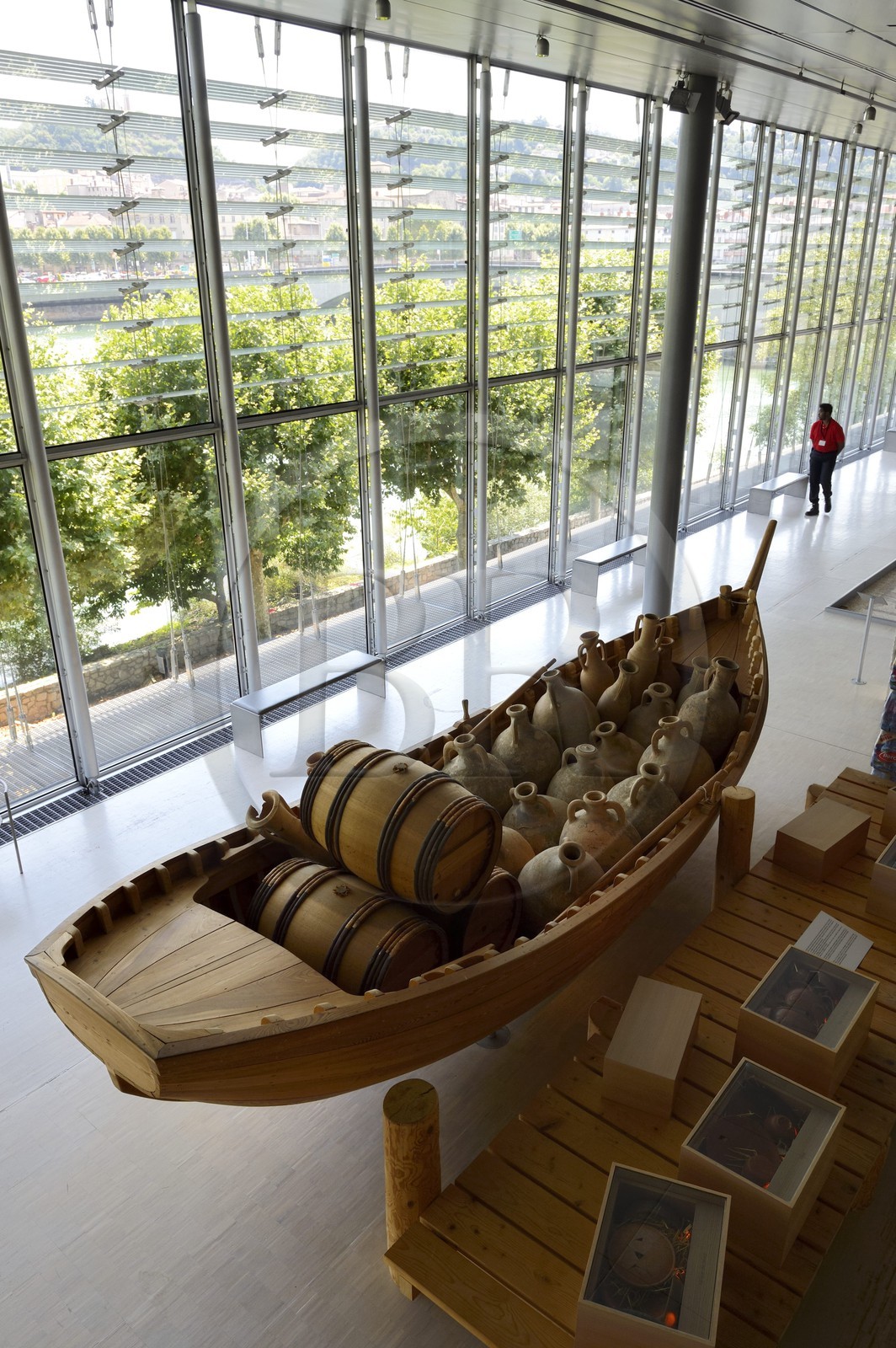 France, Rhone, Lyon, Saint Romain en Gal, Gallo-Roman Museum of Saint-Romain-en-Gal, a ship reconstitution  at the Vienna warehouses
