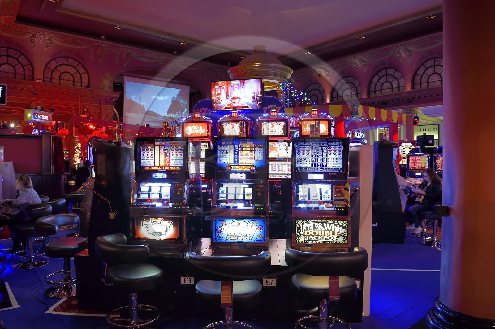 France, Calvados (14), Pays d'Auge, Deauville, Casino Barriere de Deauville), les machines à sous ou bandit manchot