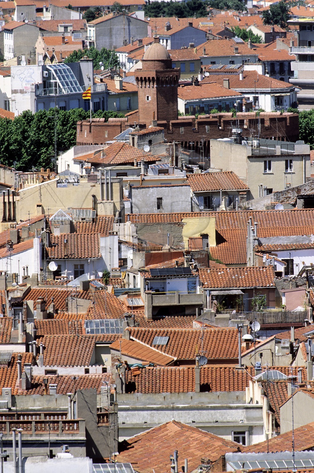 France, Pyrénées-Orientales (66), Perpignan, le Castillet et la vieille ville