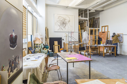 France, Seine Saint Denis, Les Lilas near Paris, the artist Ru Xiao Fan in his workshop