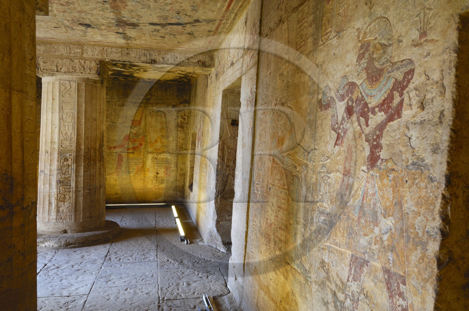 Egypte, Haute Egypte, Nubie, Lac Nasser, temple de Kalabsha, fresques du temple de Beit el-Wali