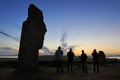 United Kingdom, Scotland, Orkney Islands, Mainland Island, beside the Loch of Stenness, standing stones (stone circle) from the Ring of Brogar, listed as World Heritage by UNESCO