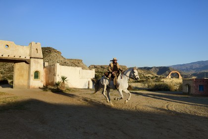 Spain, Andalusia, Almeria Province, Tabernas Desert, Fort Bravo Texas-Hollywood Amusement park where the 7 Mercenaries from John Sturges, Les Petroleuses from Christian-Jaque and A Fistful of Dollars from Sergio Leone were filmed