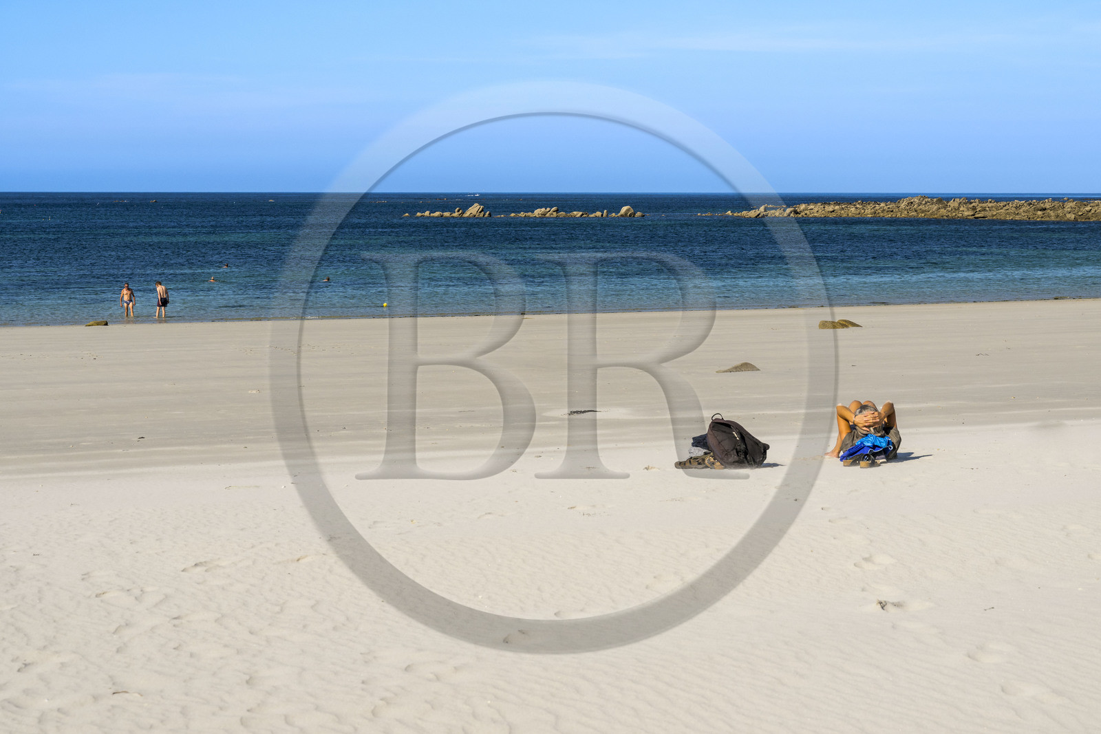 France, Finistère (29), Iles du Ponant, Ile de Batz, plage de la Grève Blanche