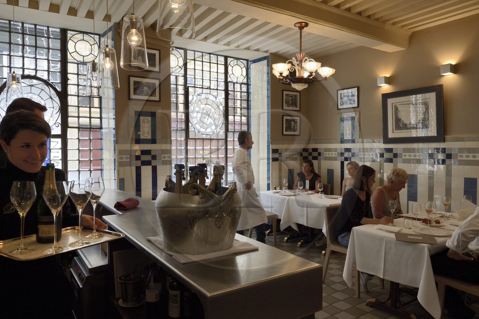 France, Rhone, Lyon, restaurant La Mère Brazier founded in 1921 by Eugenie Brazier, Mathieu Viannay two Michelin stars Chef France, Rhone, Lyon, restaurant La Mère Brazier founded in 1921 by Eugenie Brazier, Mathieu Viannay two Michelin stars Chef